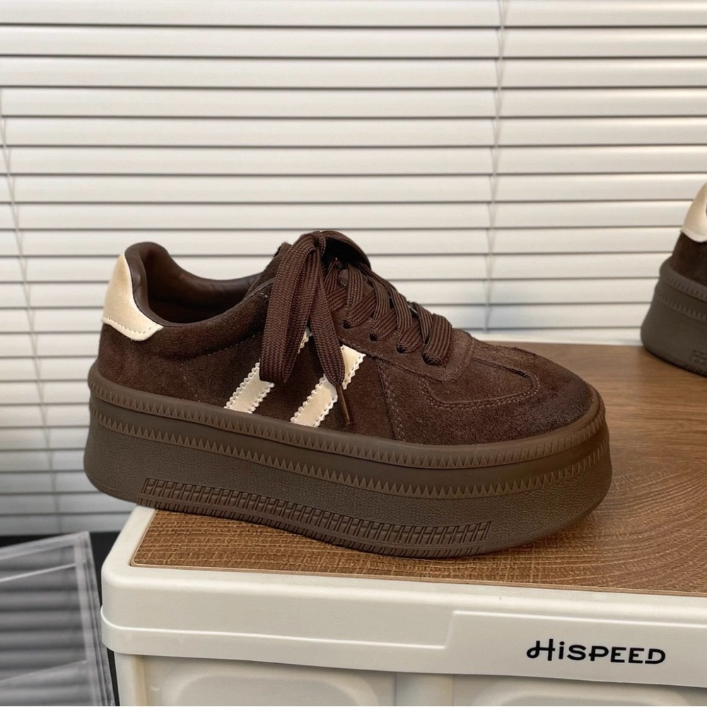 Brown Suede Sneakers with 8cm increase